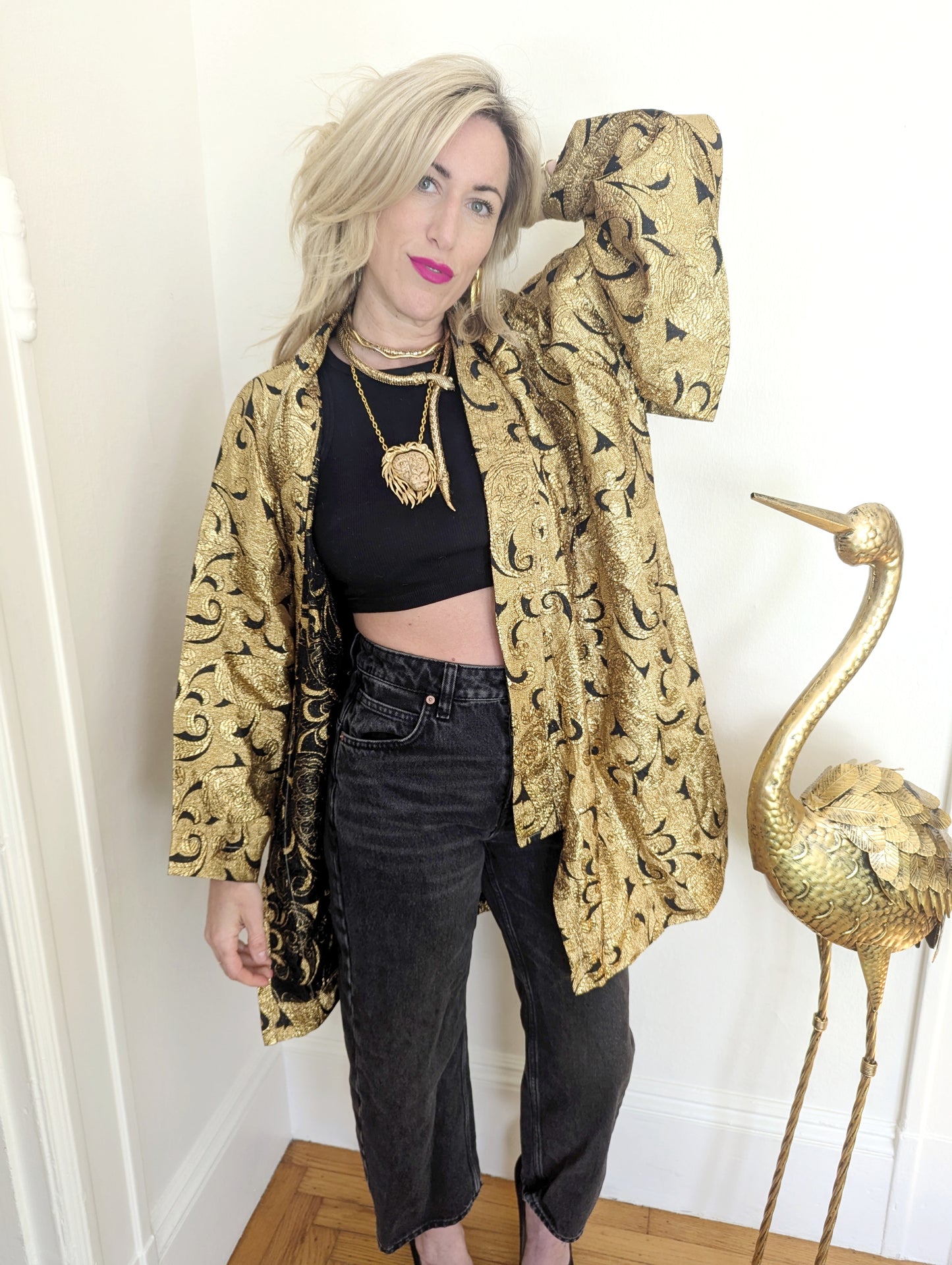 Oversized Gold Metallic Jacket