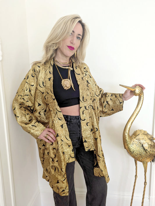 Oversized Gold Metallic Jacket