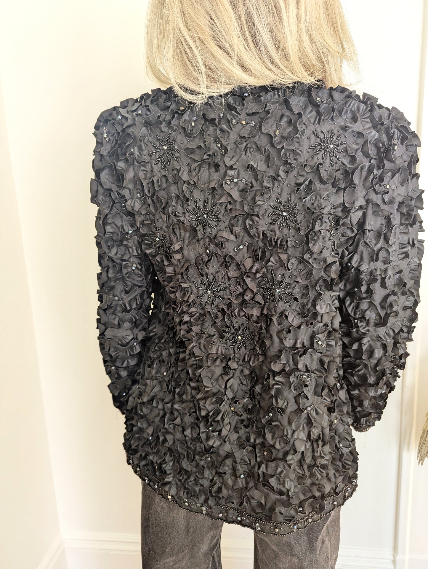 80s Sequin Ruffle Party Jacket