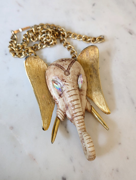 70s Lucca Razza Elephant Necklace