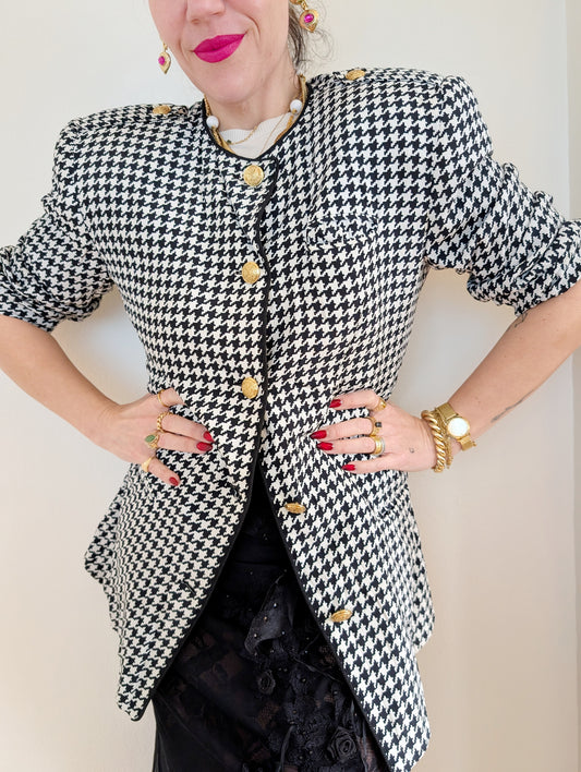 Oleg Cassini Gingham Blazer