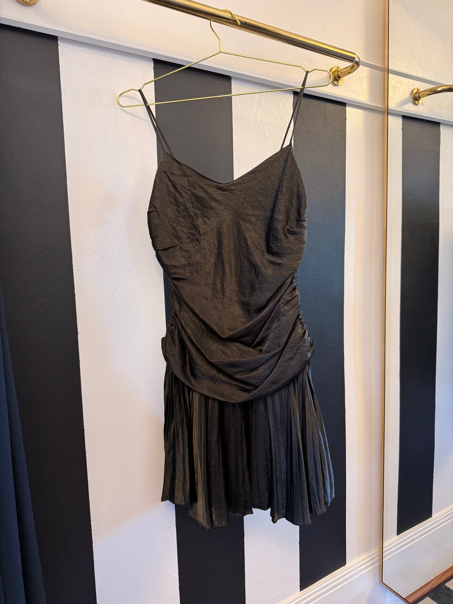90s Black Ruched Dress