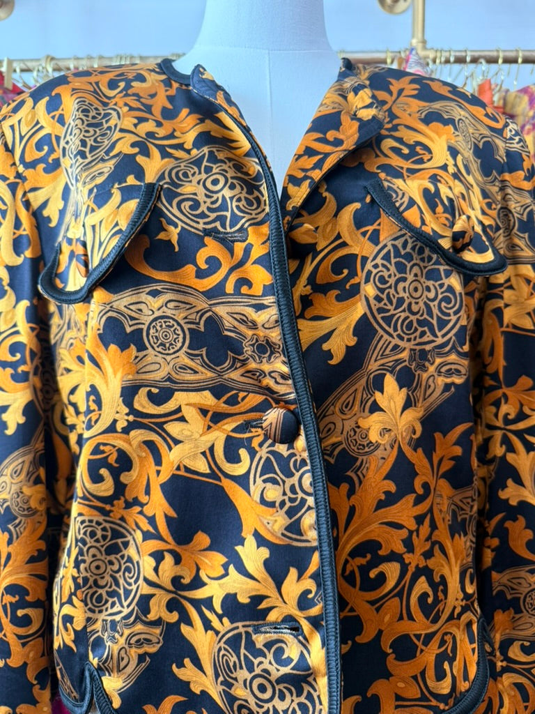90s Silk Saks Fifth Avenue Baroque Blazer