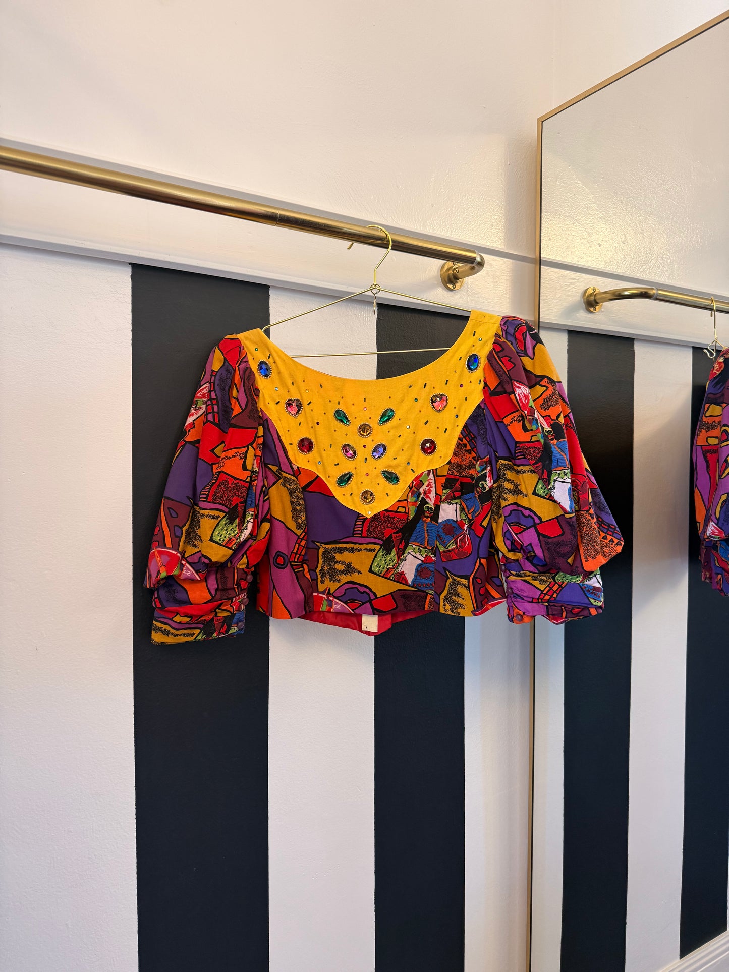 80s Reworked Cotton Puff Shoulder Set