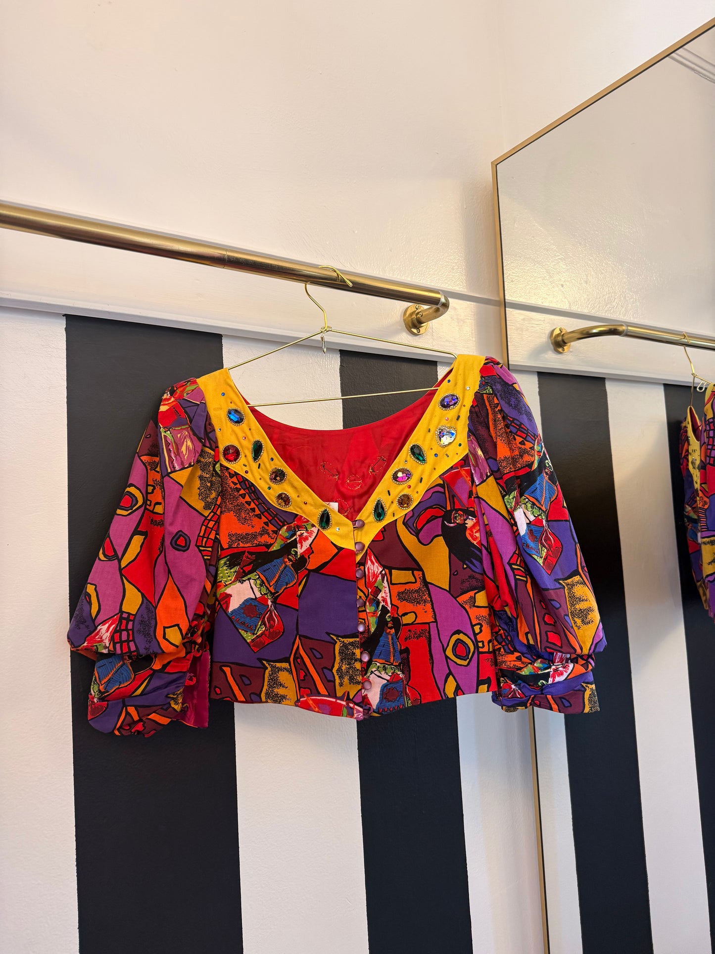 80s Reworked Cotton Puff Shoulder Set