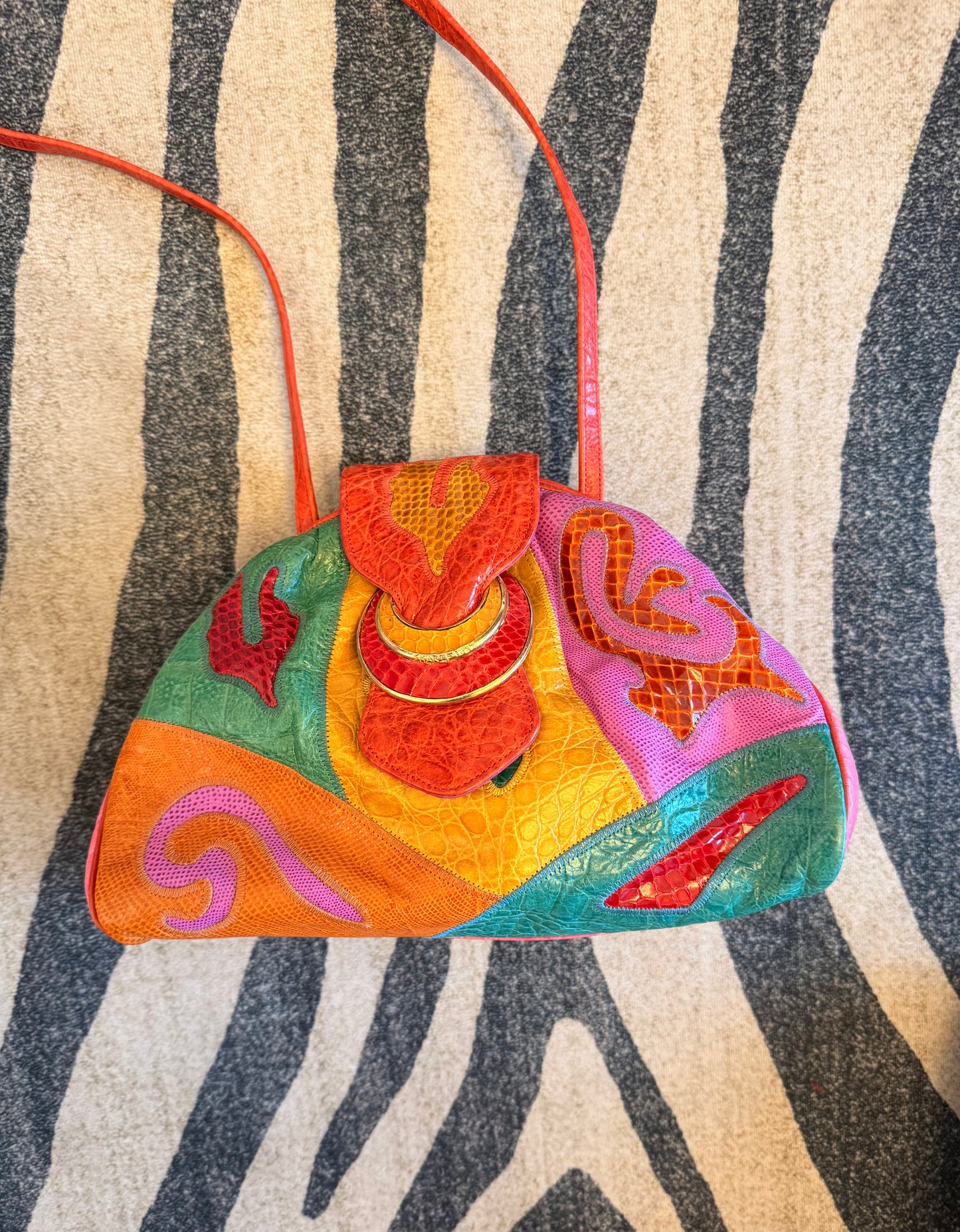 90s Rainbow Leather Purse