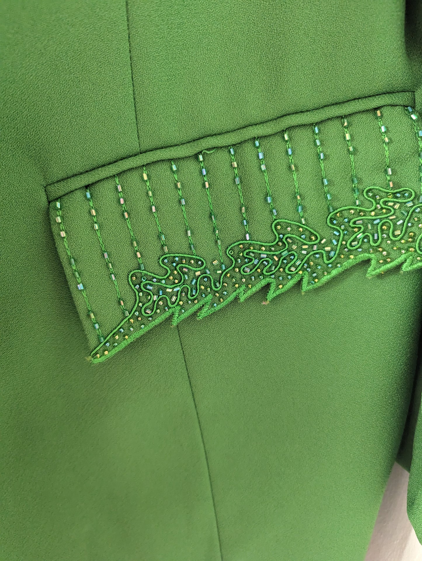 90s Green Embellished Sequin Blazer