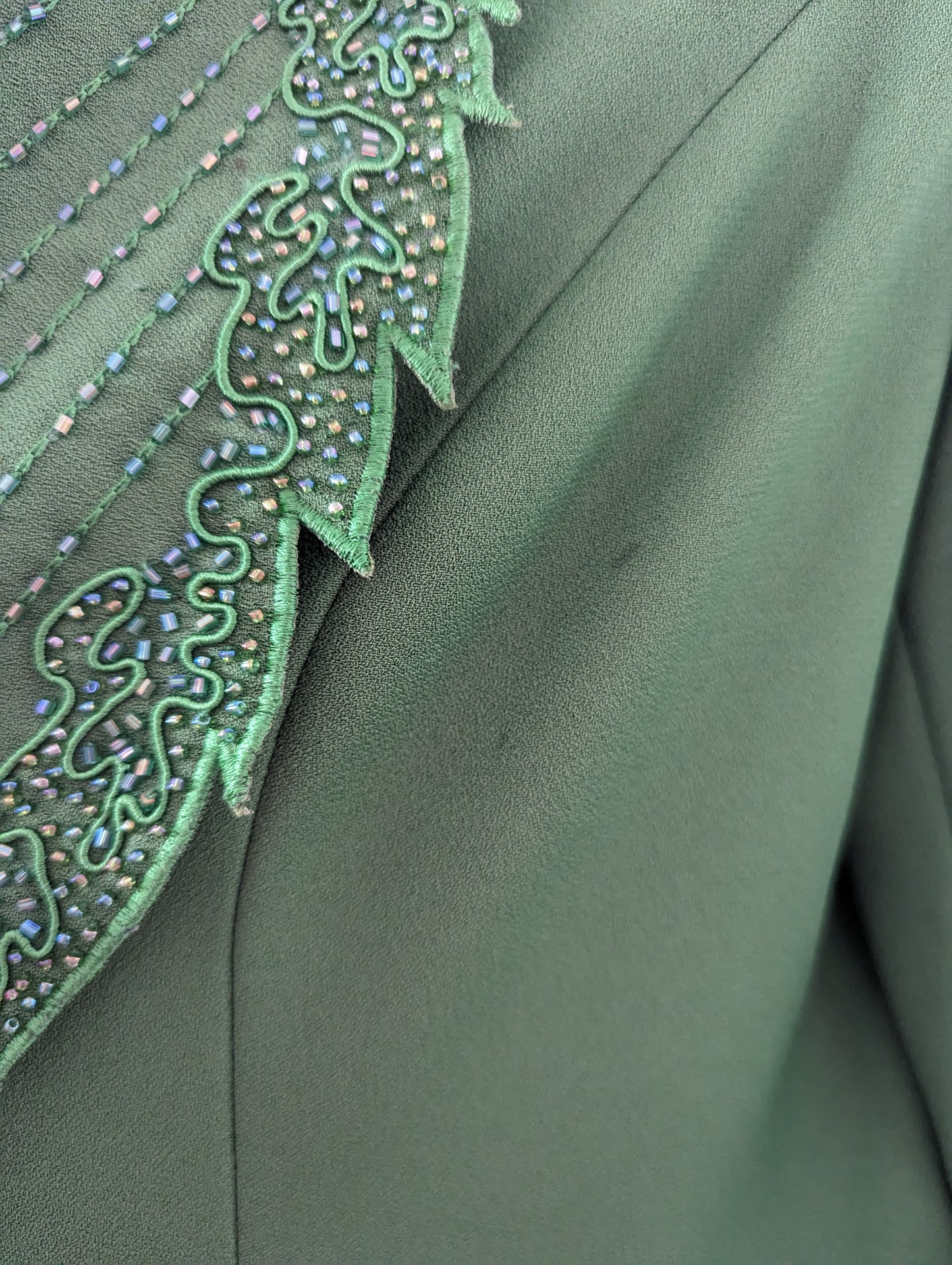 90s Green Embellished Sequin Blazer