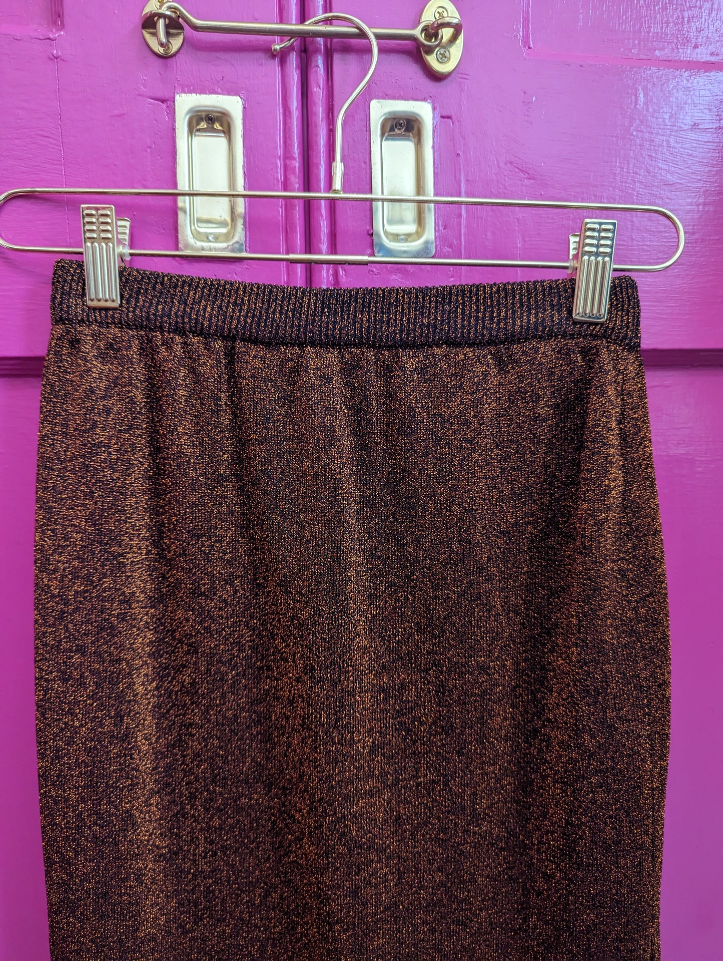 90s Copper Knit Midi Skirt