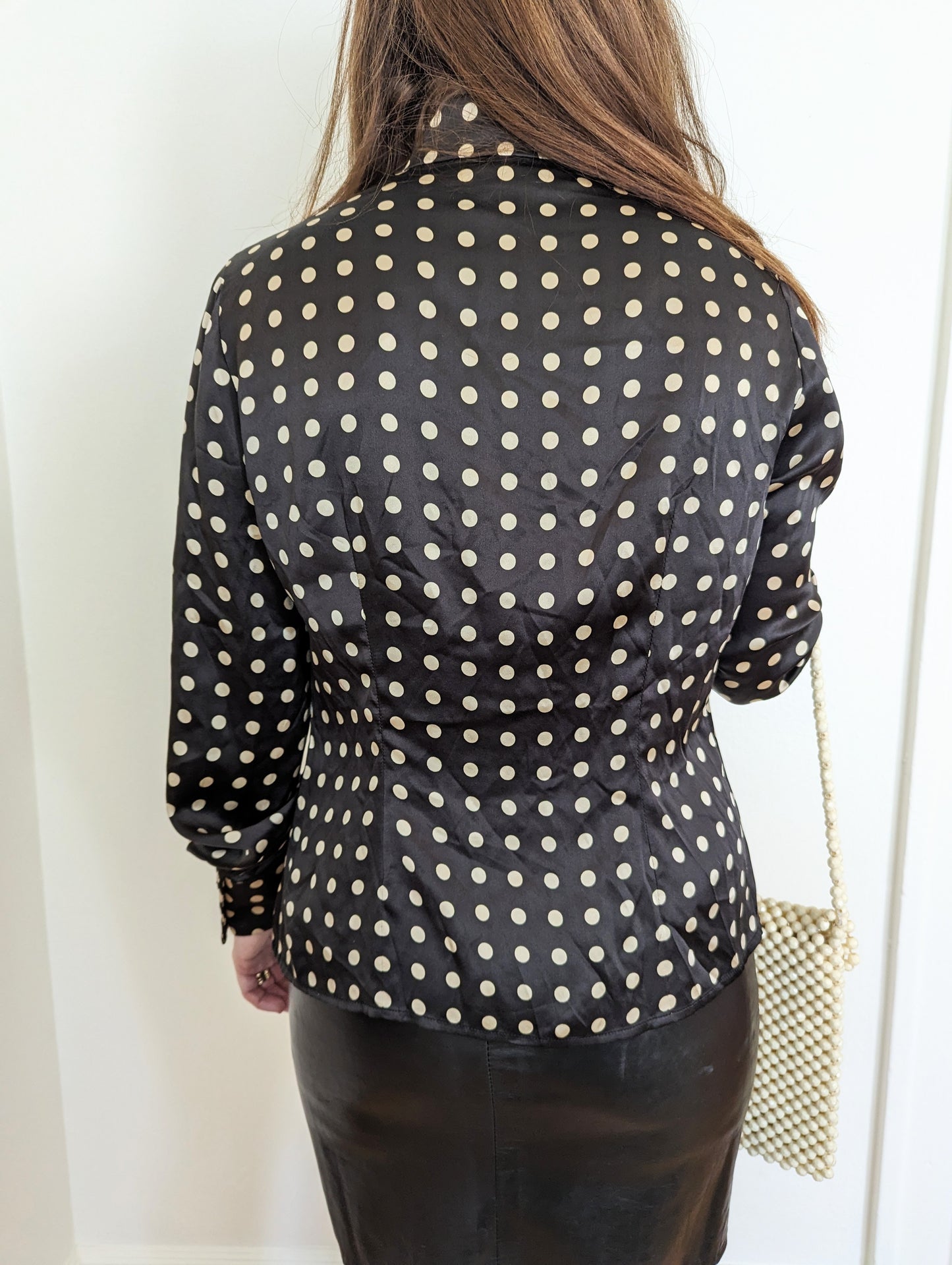 90s Polka-dotted Silk Blouse