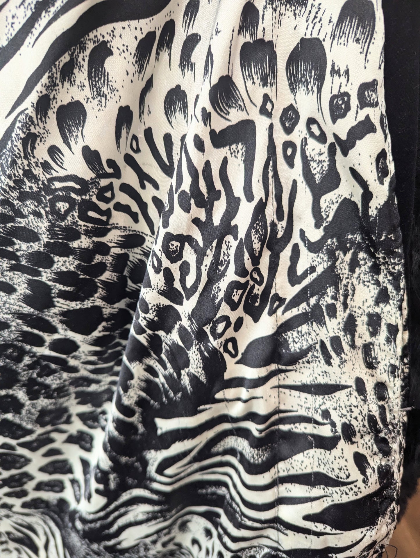 90s Black + White Animal Print Kaftan