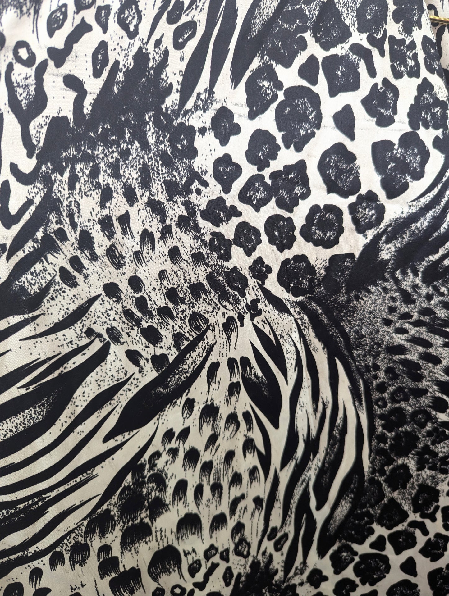 90s Black + White Animal Print Kaftan