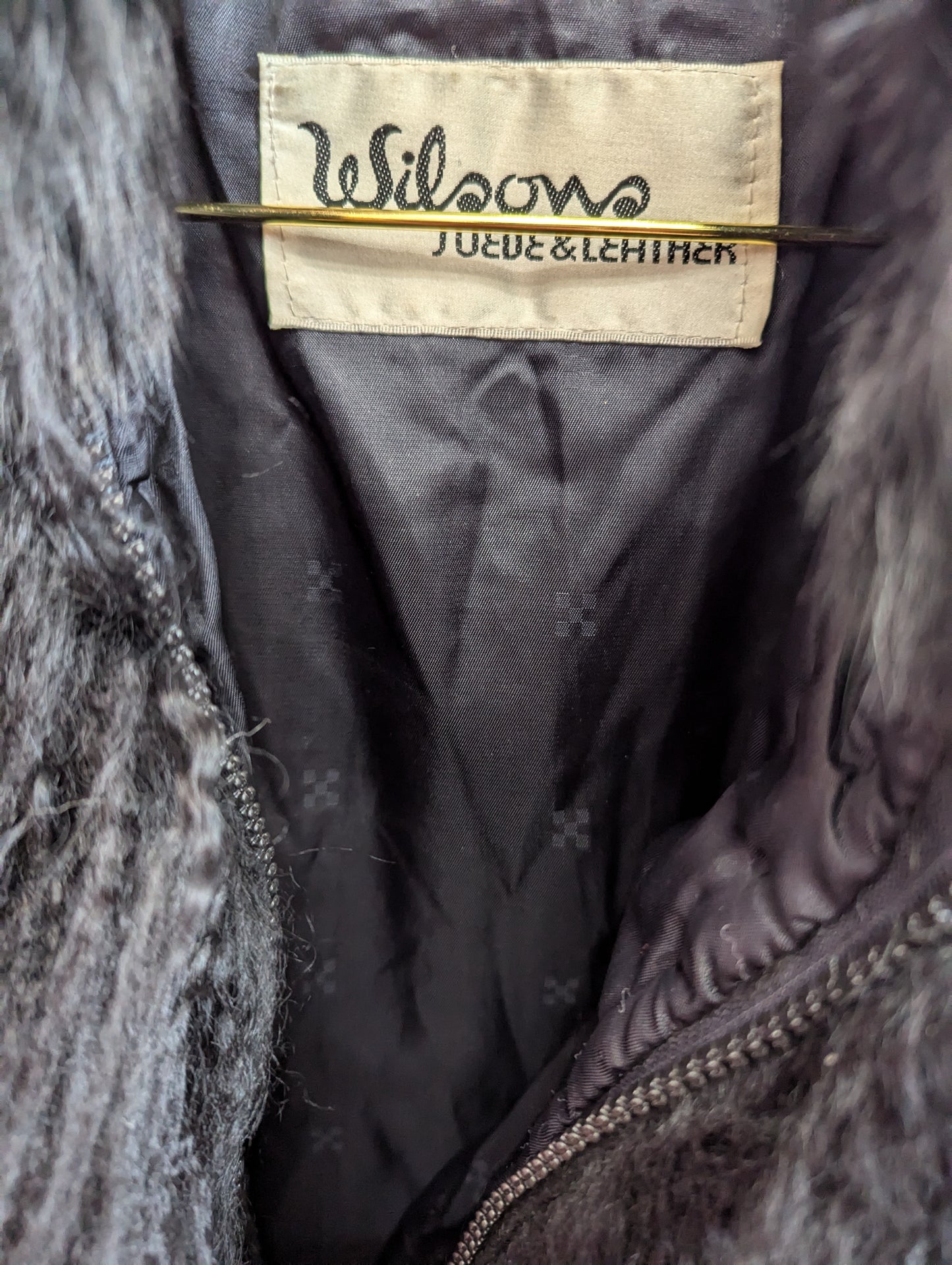 90s Black Curly Lamb Fur Coat