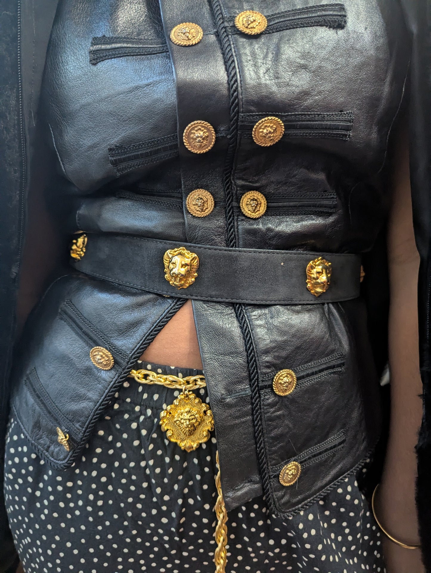 90s Double Breasted Leather Vest