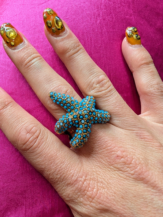 Vintage Starfish Wrap Ring