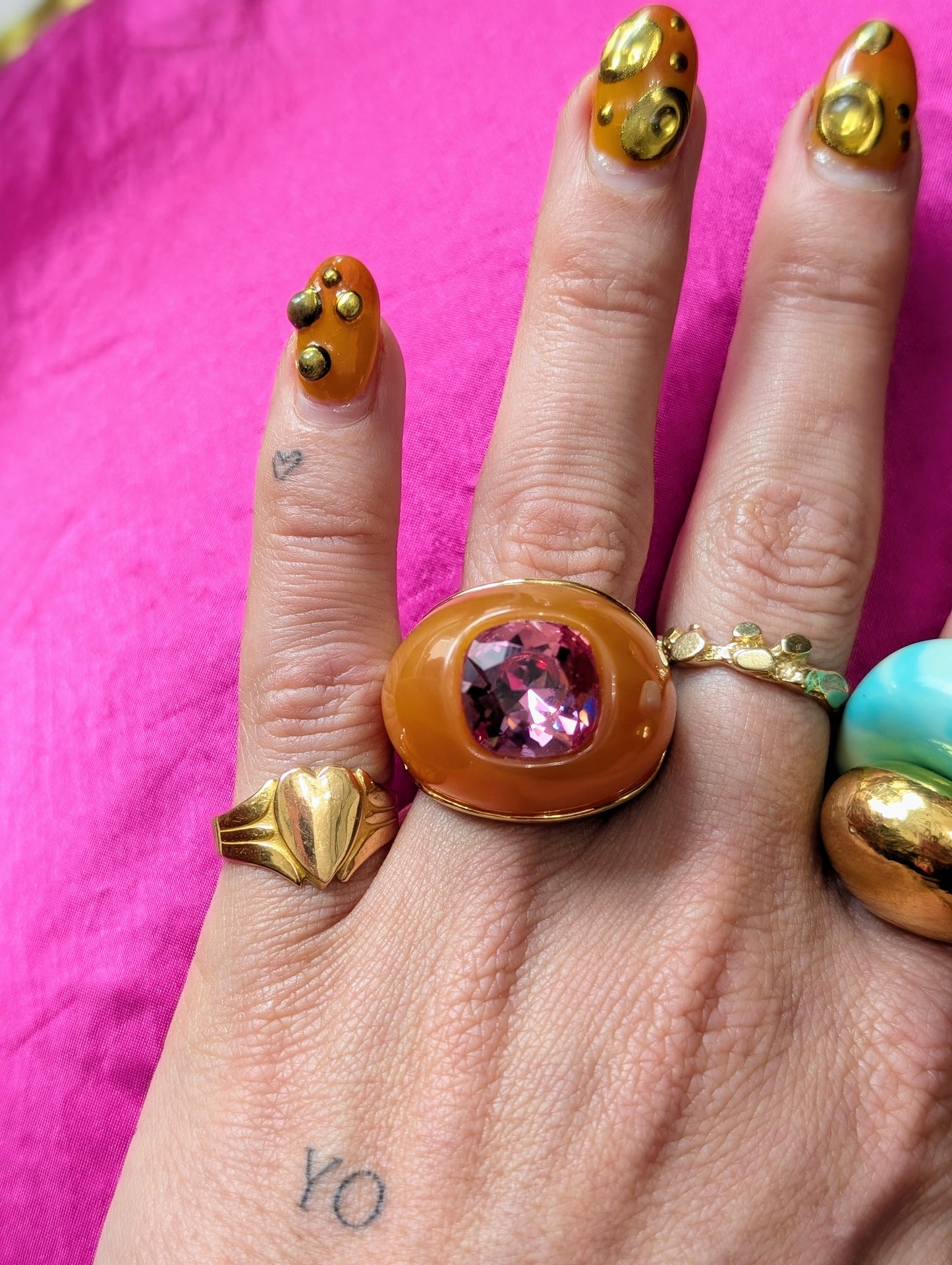KJL Orange Gemstone Ring