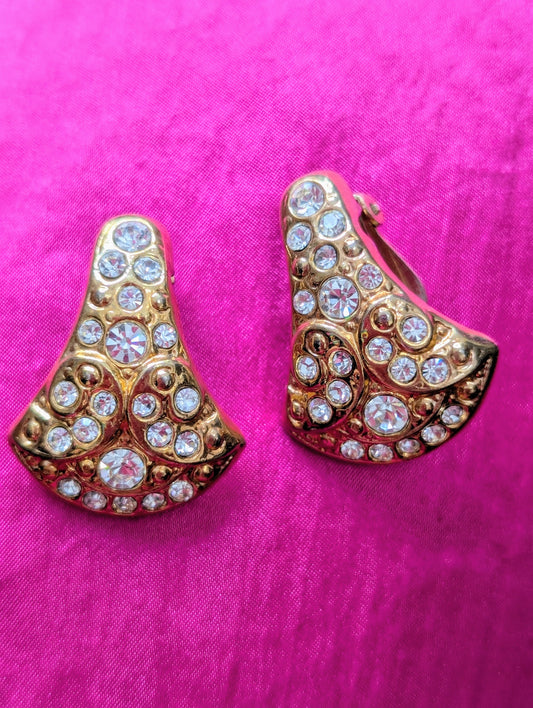 80s Rhinestone Earrings