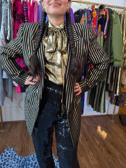 90s Metallic Striped Blazer