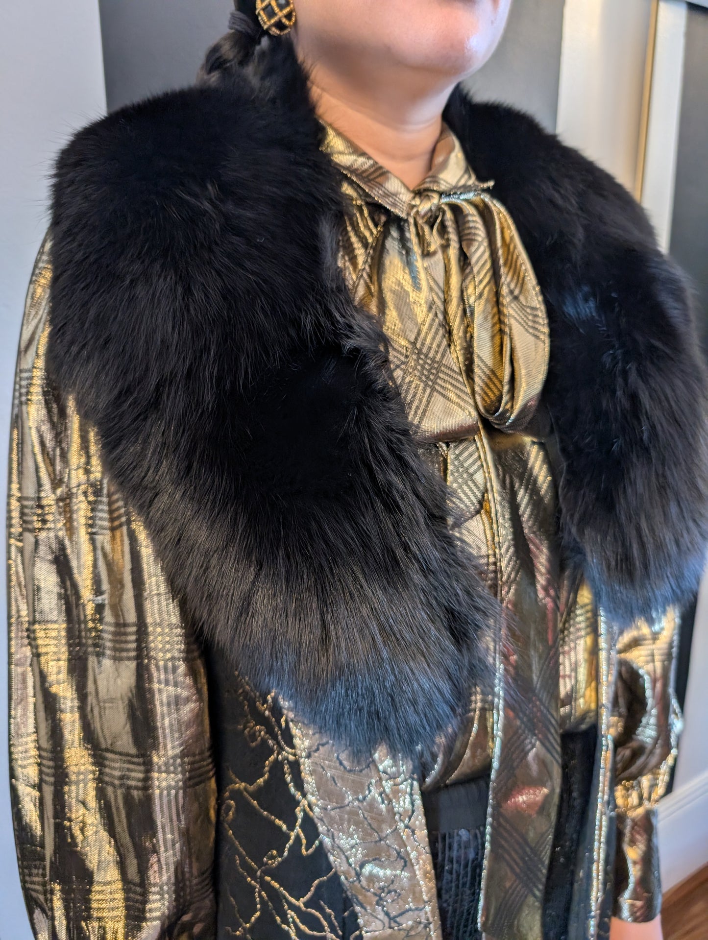 Vintage Black Fox Fur Collar