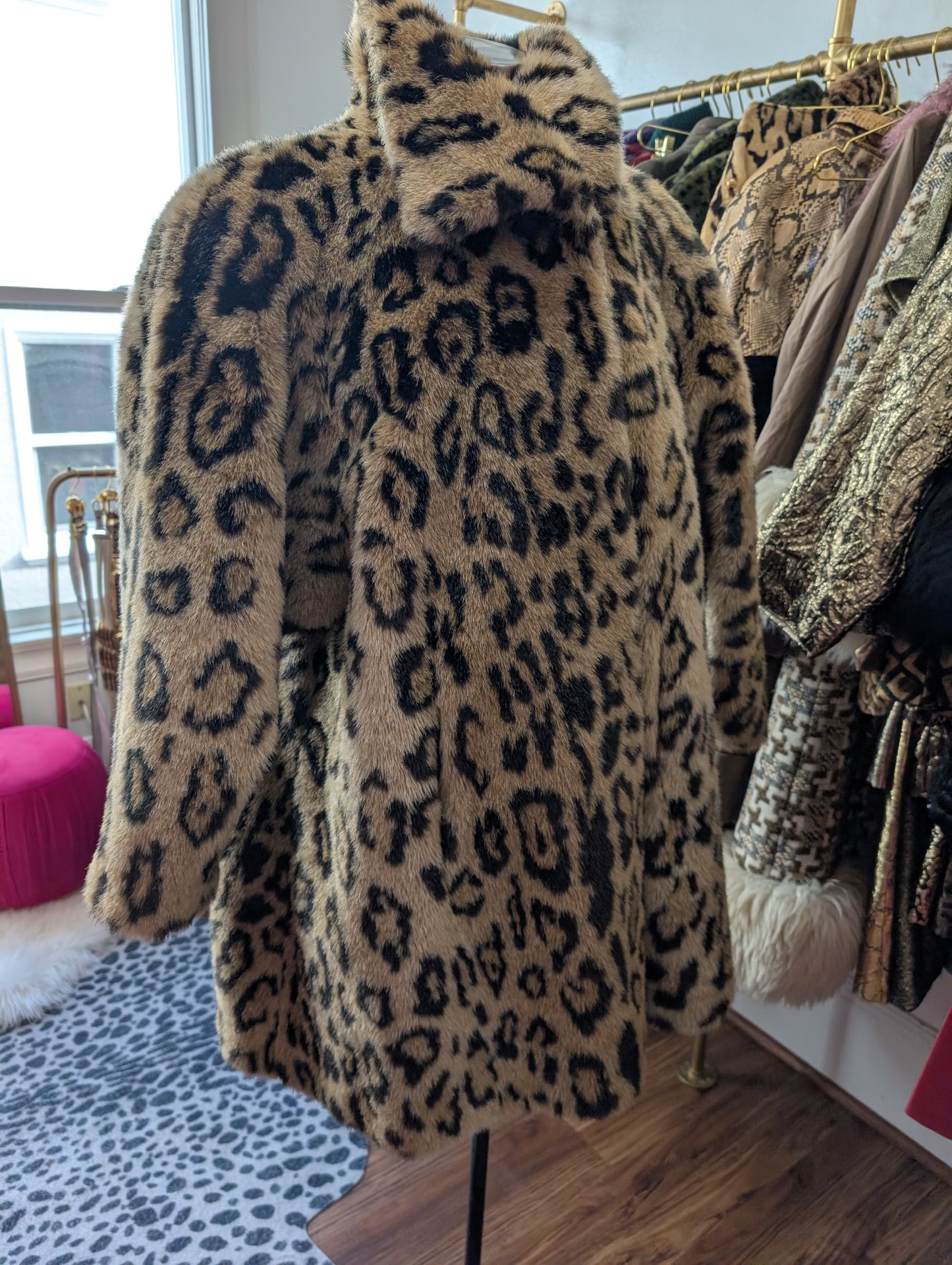 80s Faux Fur Leopard Jacket