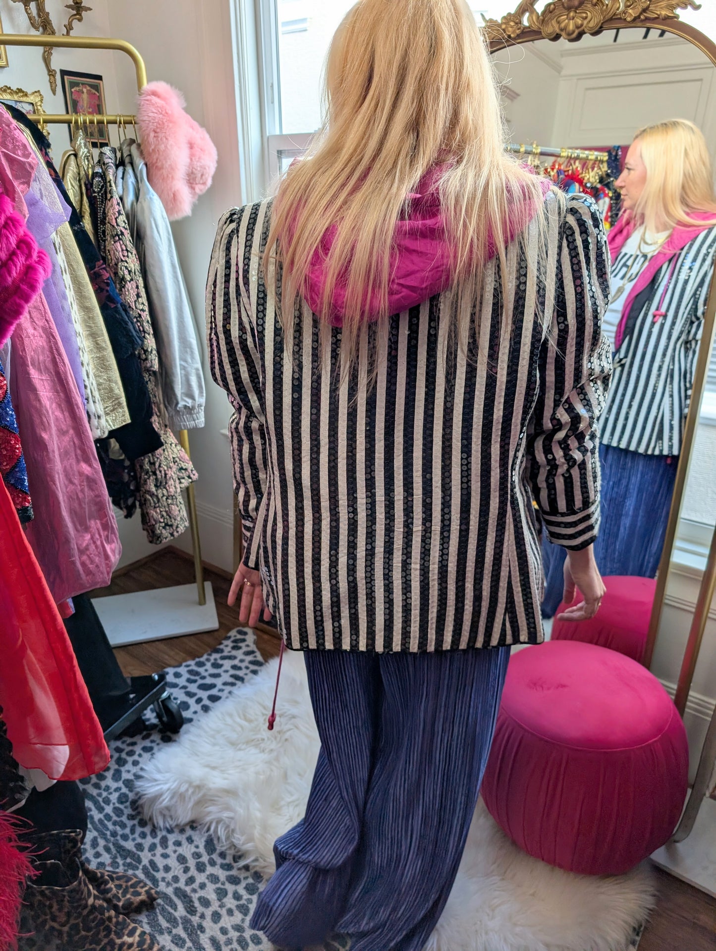 80s Sequin Covered Striped Jacket