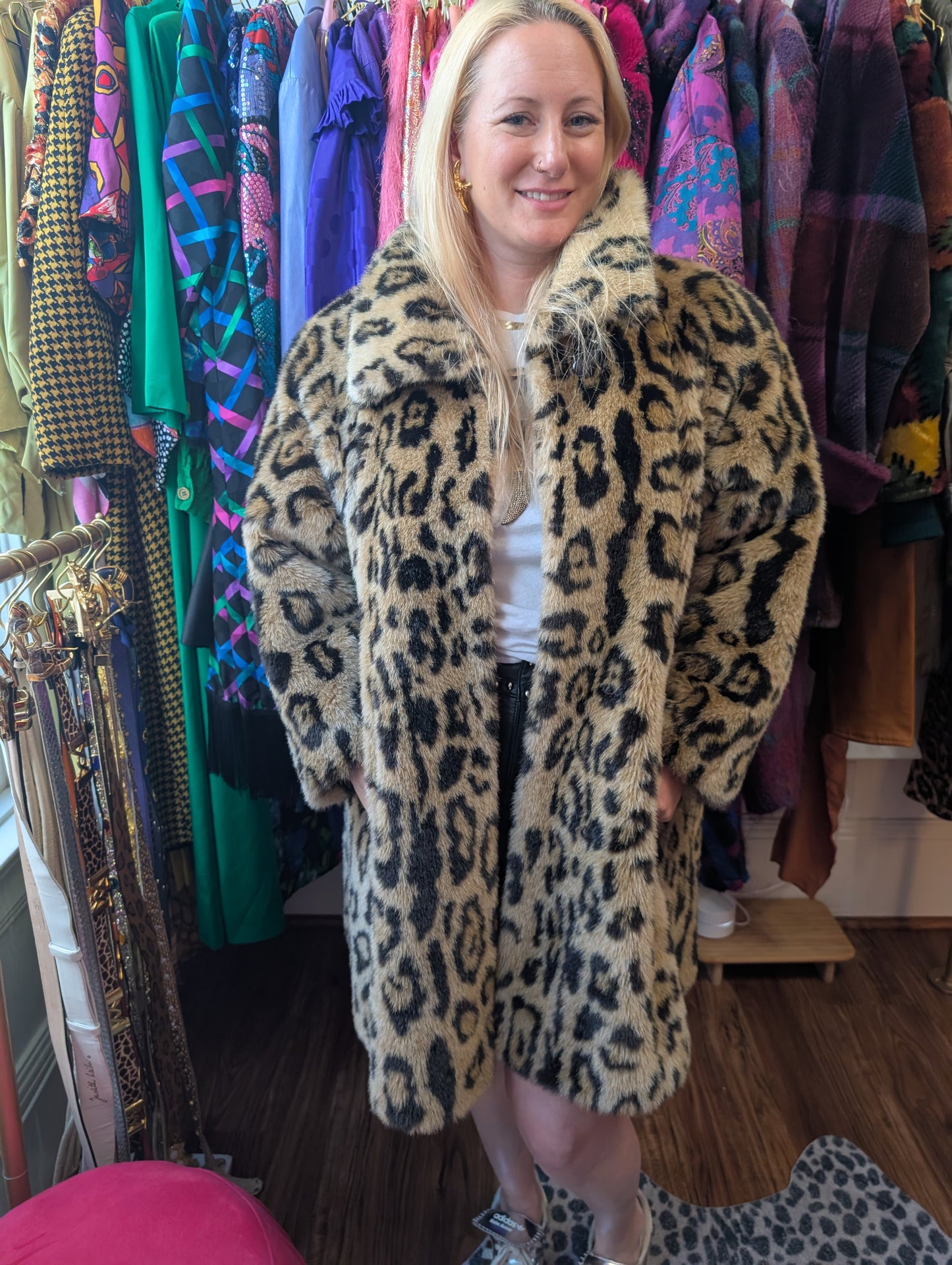 80s Faux Fur Leopard Jacket