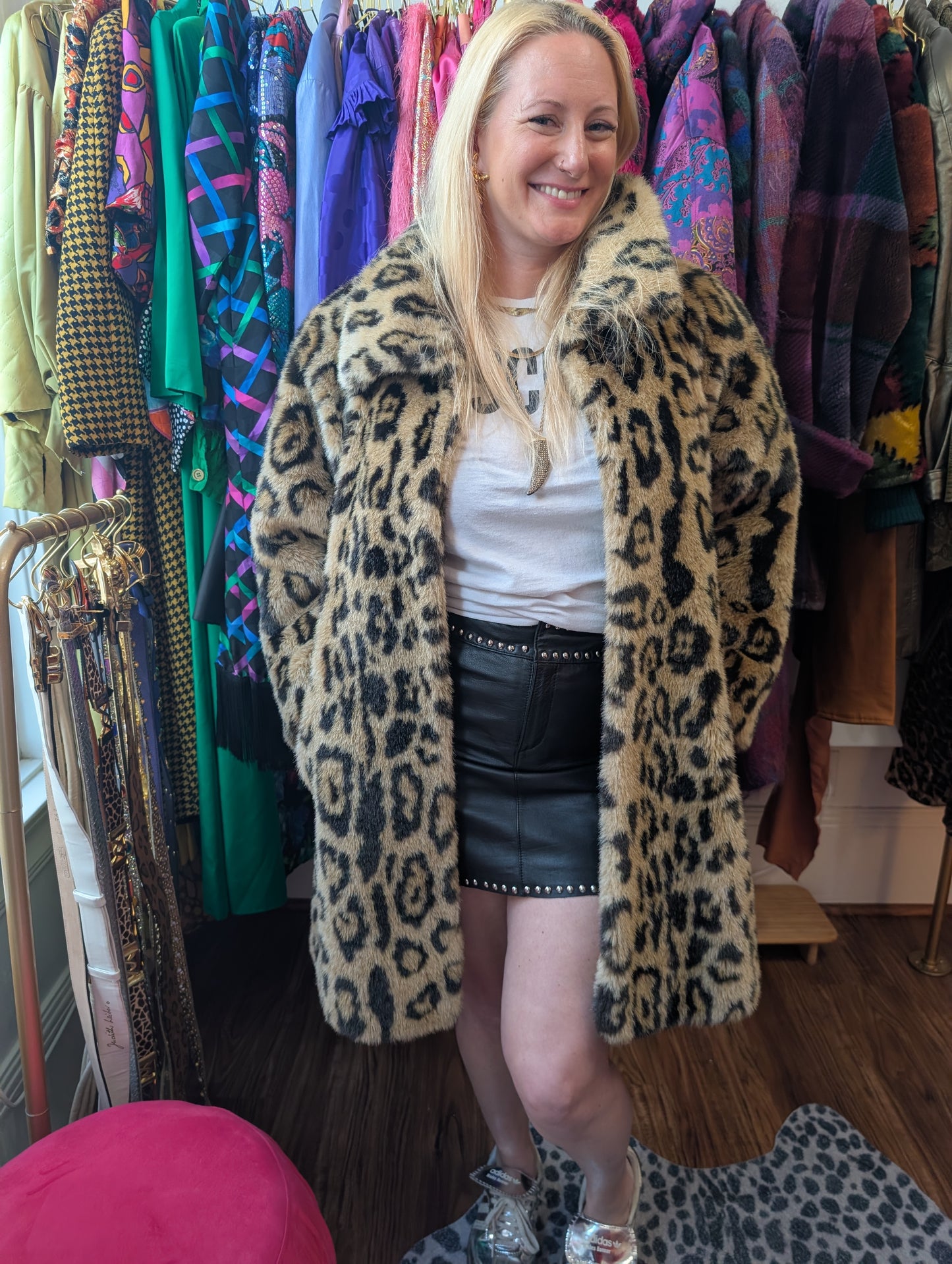 80s Faux Fur Leopard Jacket