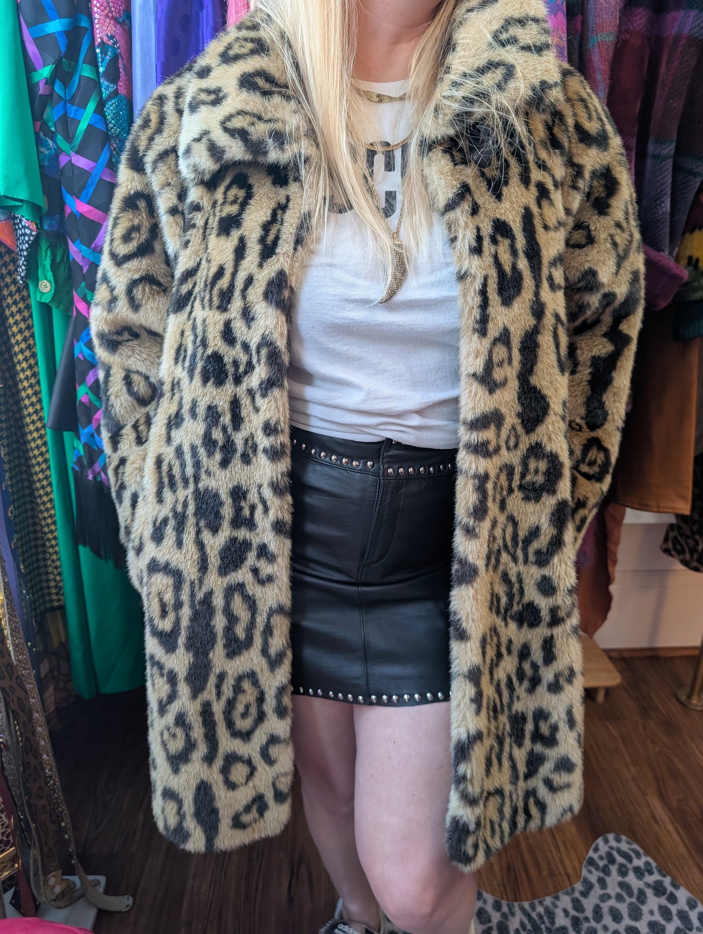 80s Faux Fur Leopard Jacket