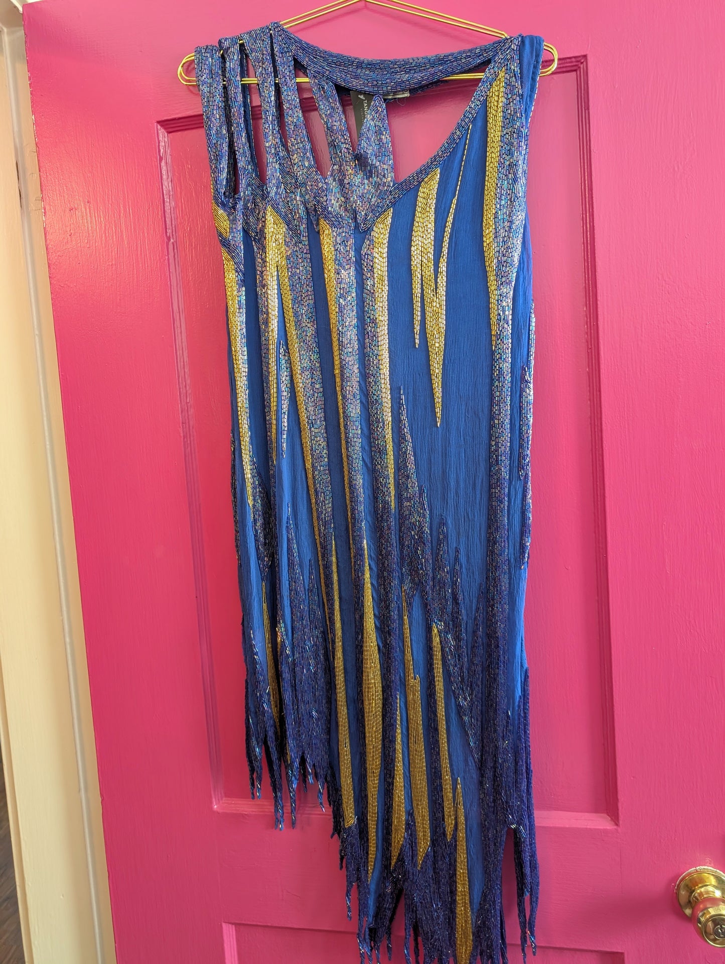 70s Flapper Heavy Beaded Dress