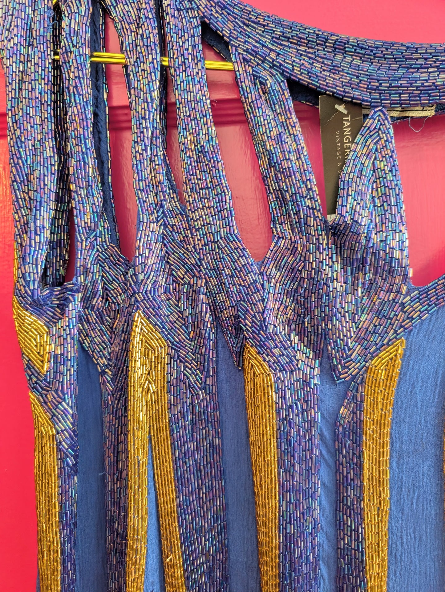 70s Flapper Heavy Beaded Dress