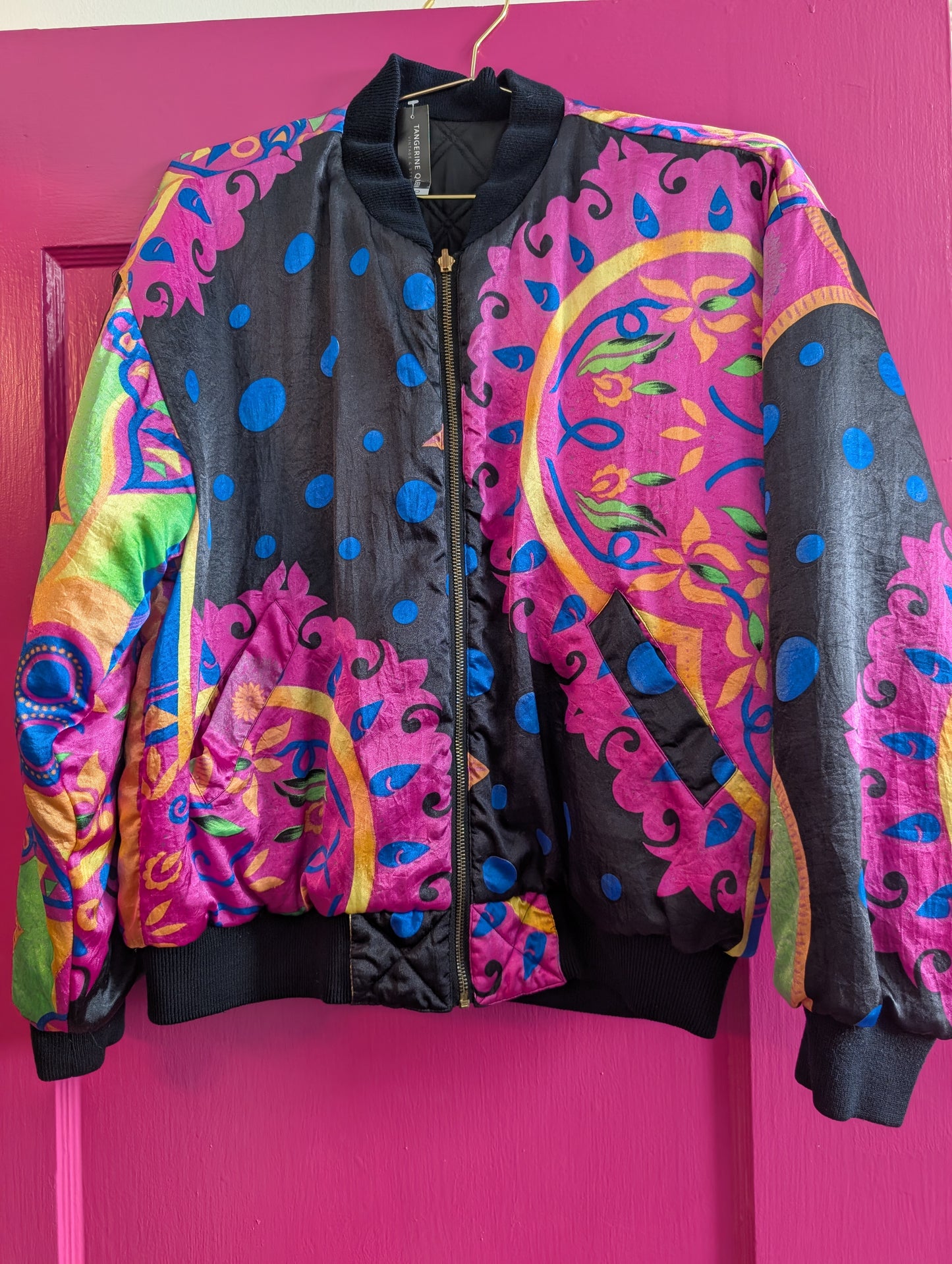 90s Reversible Printed Satin Bomber
