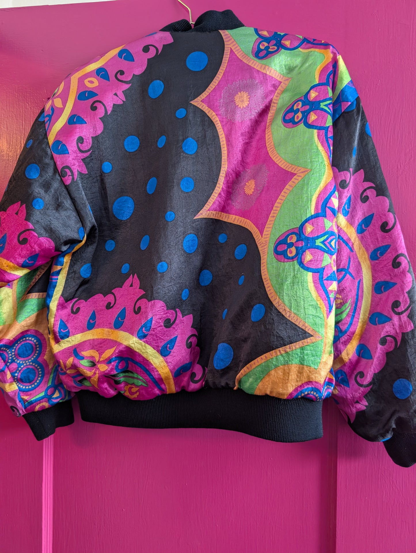90s Reversible Printed Satin Bomber