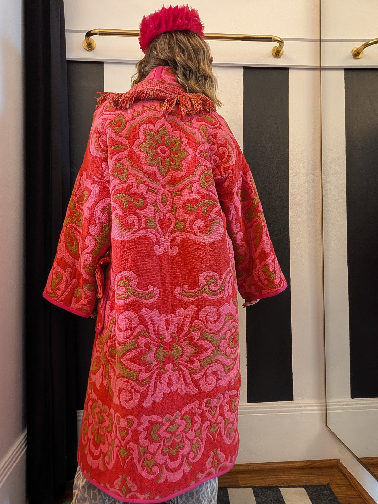 The Loretta Fringe Jacket | Light Pink & Khaki