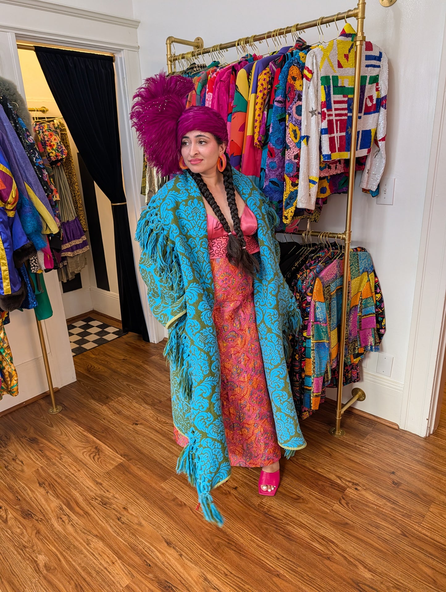 The Loretta Fringe Jacket | Turquoise & Olive