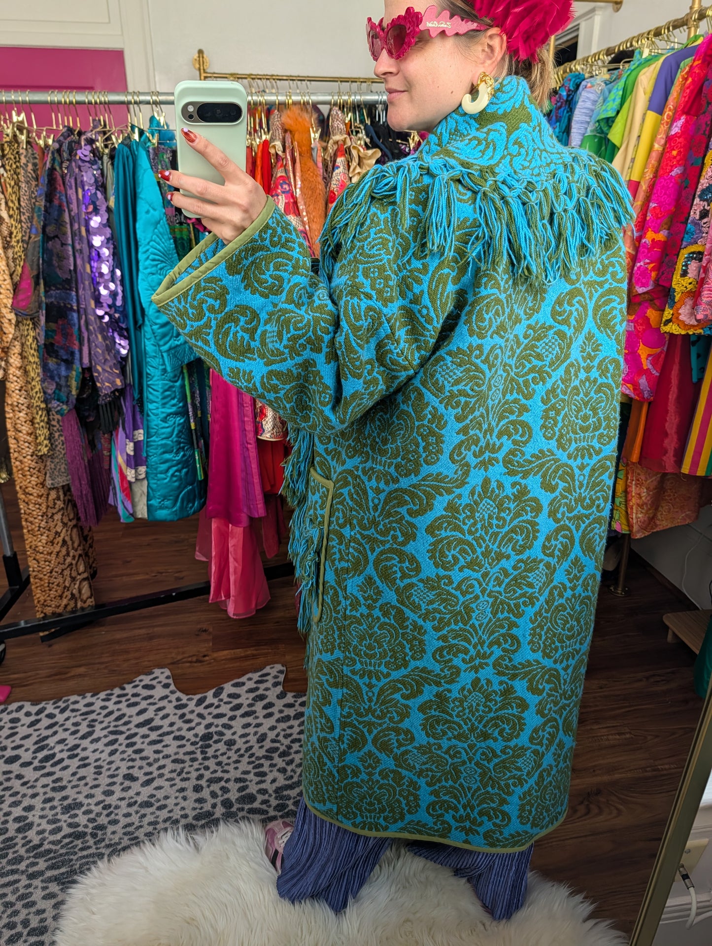 The Loretta Fringe Jacket | Turquoise & Olive