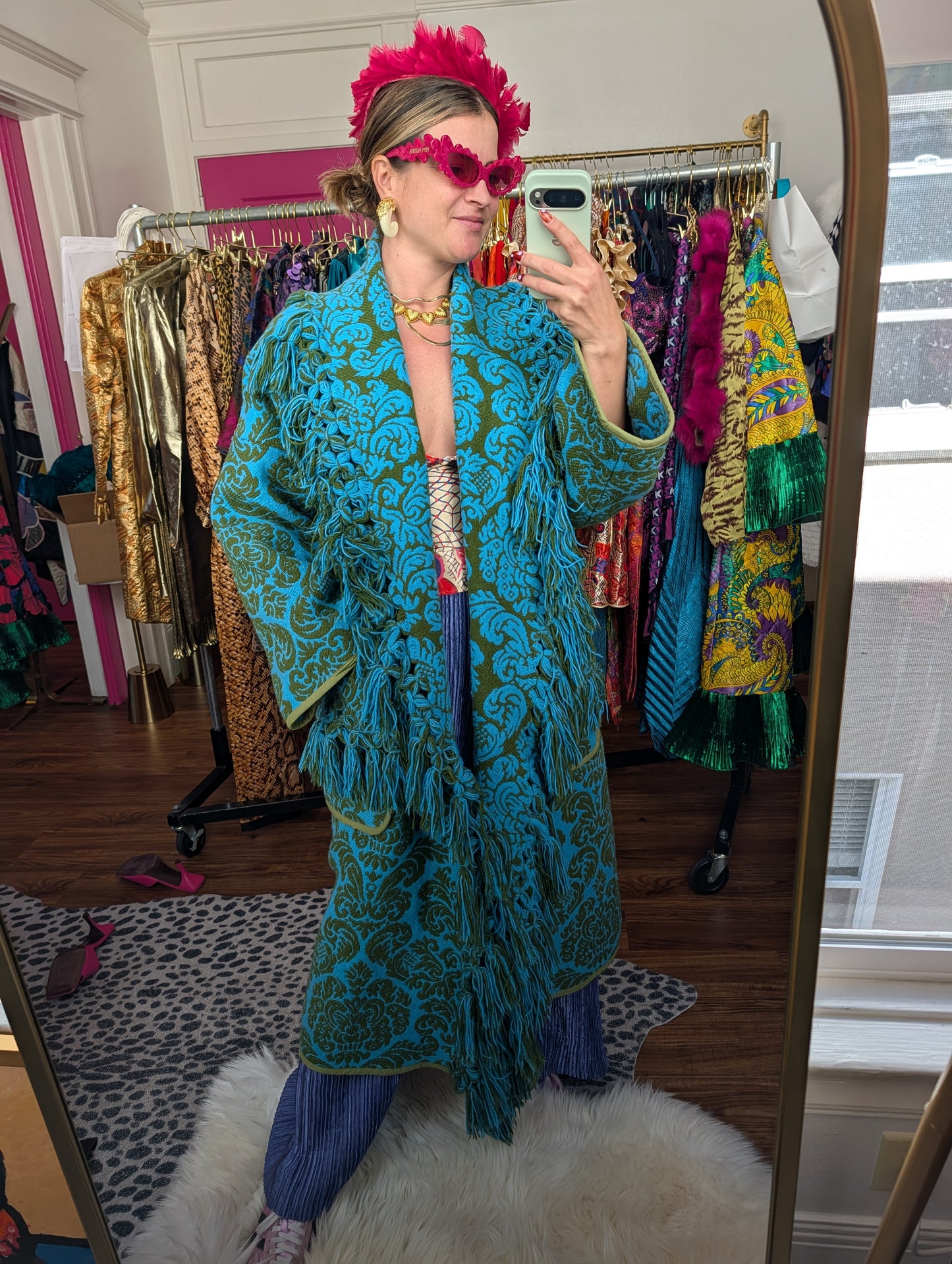 The Loretta Fringe Jacket | Turquoise & Olive