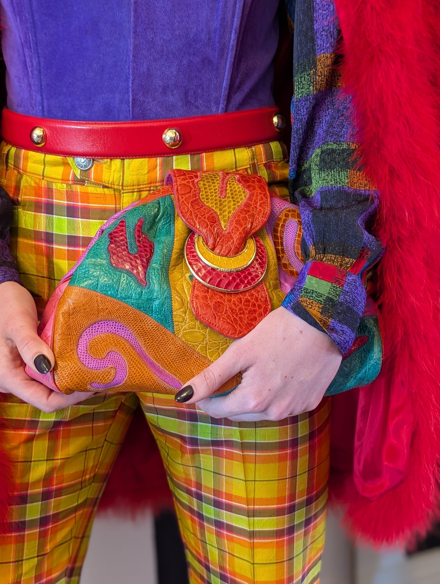 90s Rainbow Leather Purse