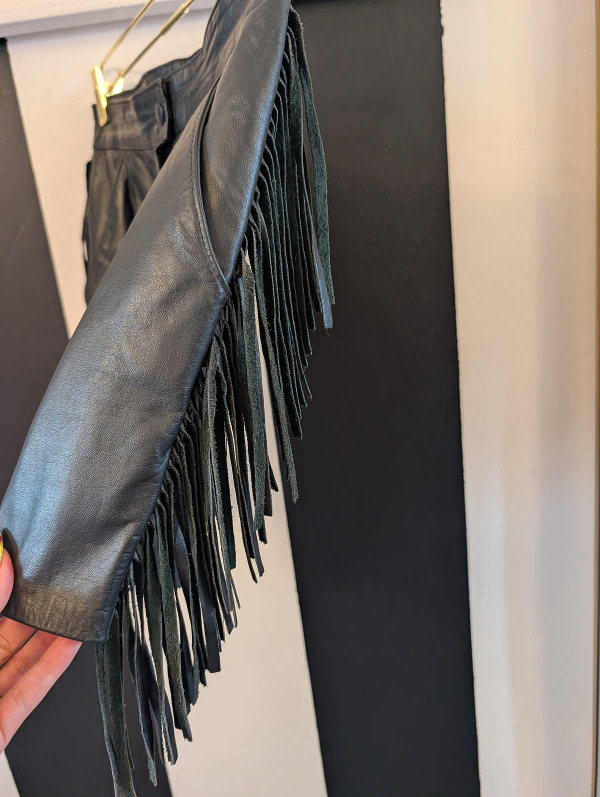 80s Fringe Leather Shorts