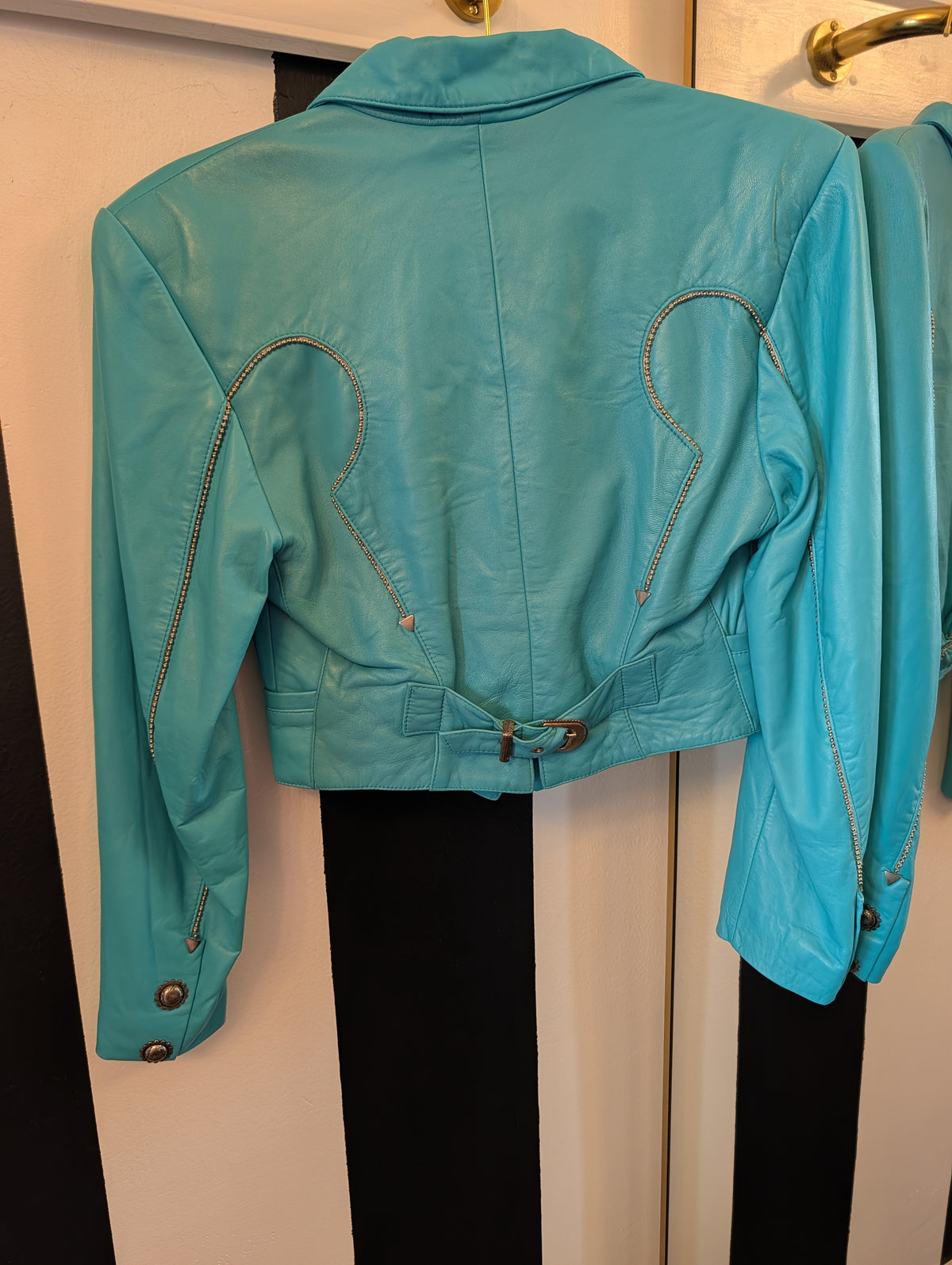 North Beach Leather Teal Leather Jacket