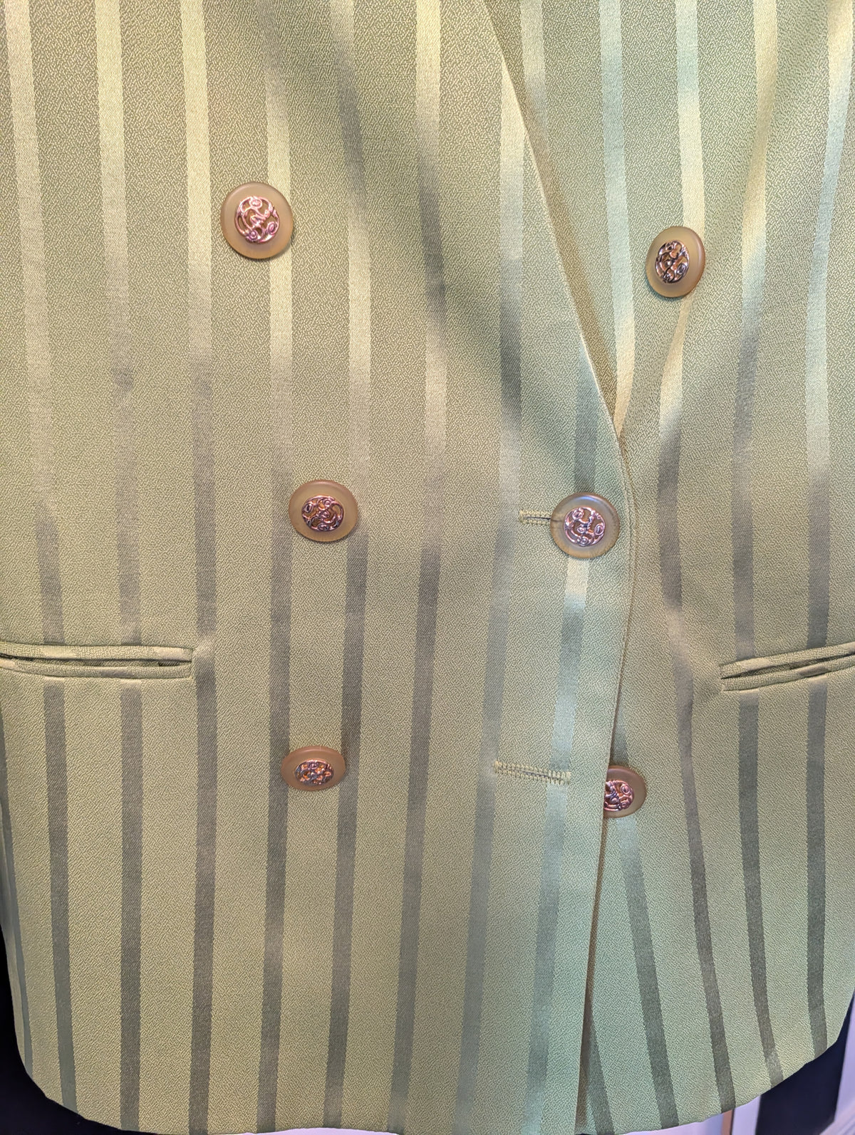 90s Chartreuse Striped Blazer