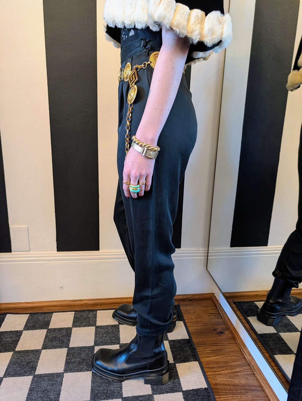 90s Silk High-Waisted Trouser Pant
