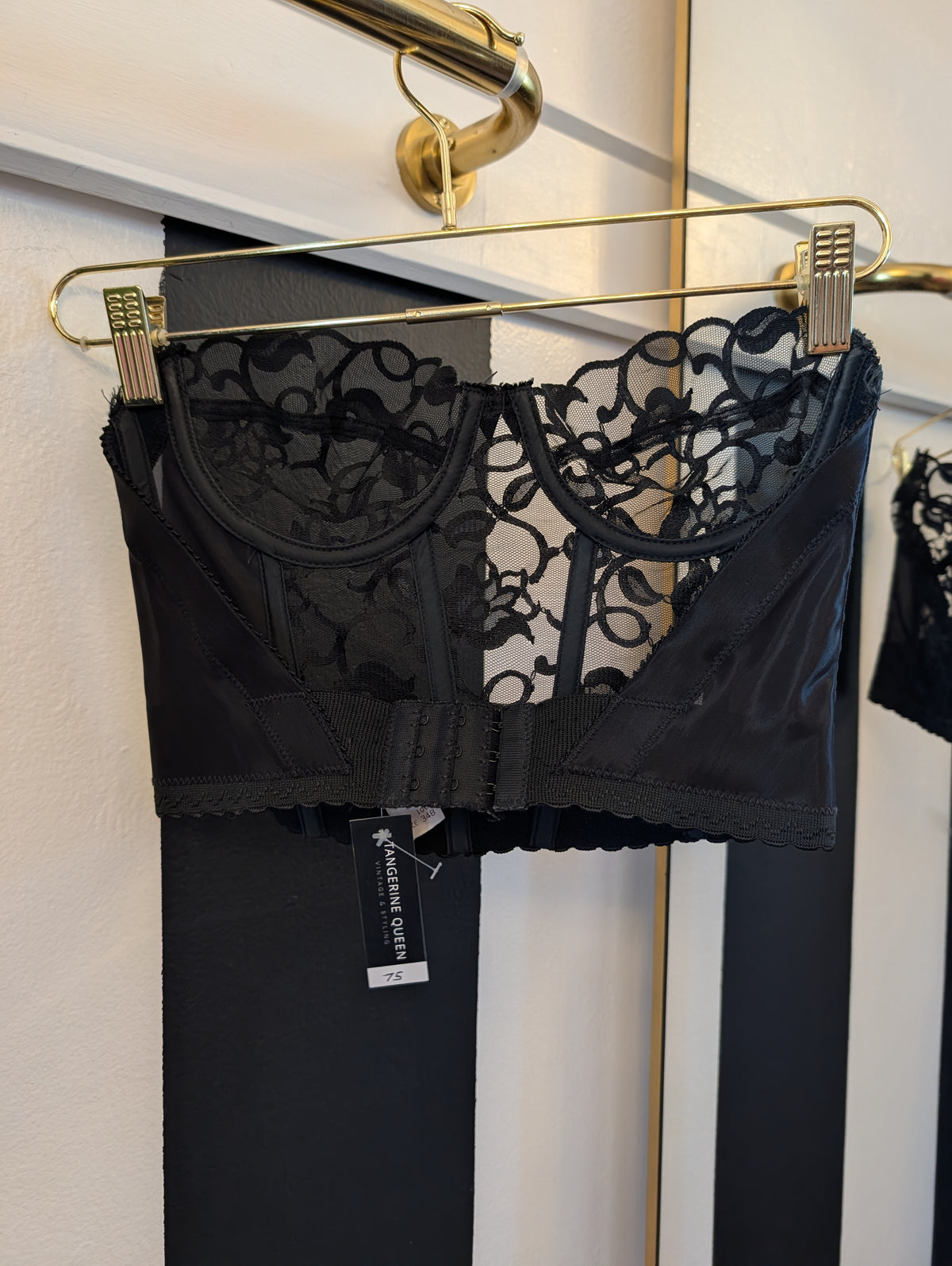 Black Lace Bustier Top