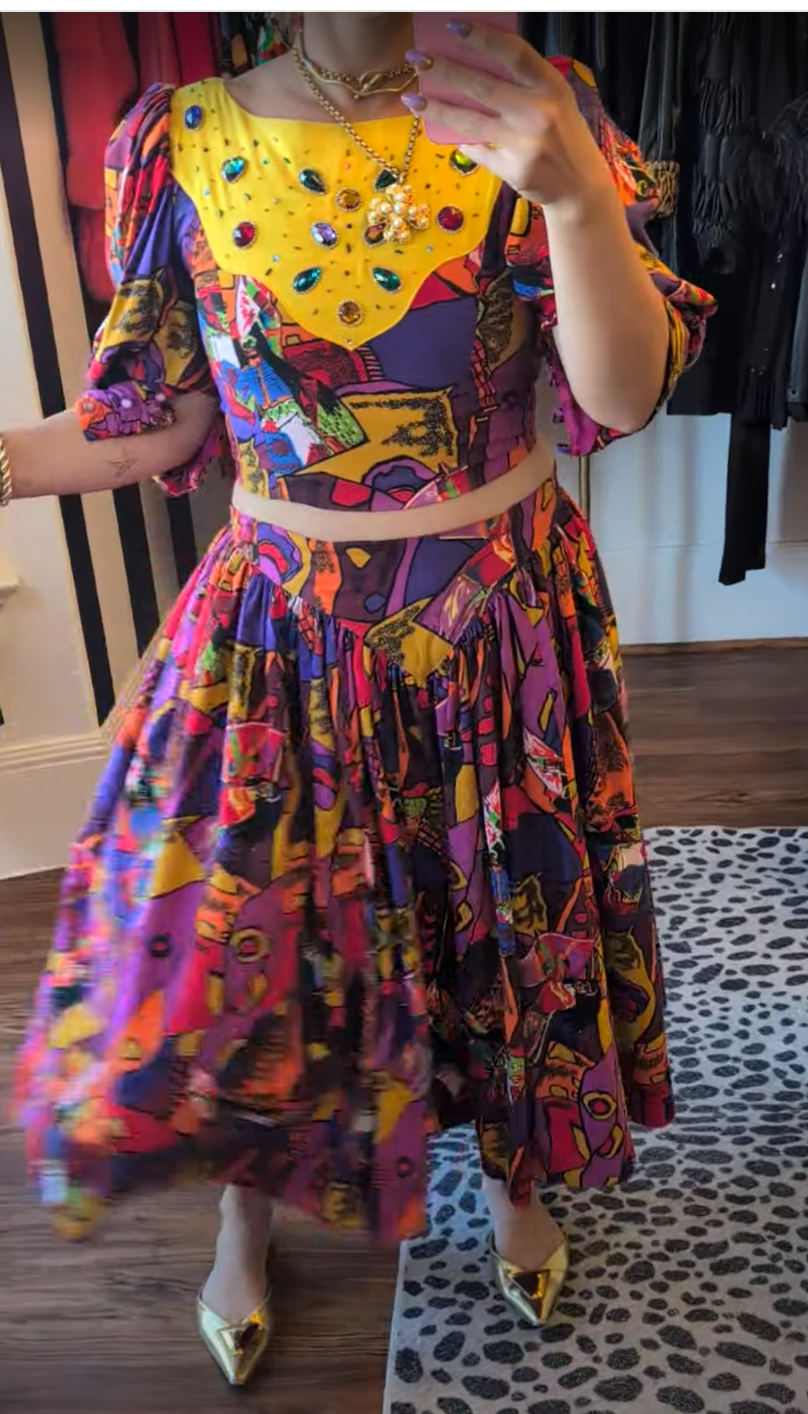 80s Reworked Cotton Puff Shoulder Set