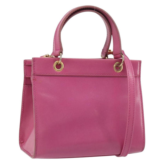 Vintage 90s Celine Raspberry Pink Leather Mini Tote