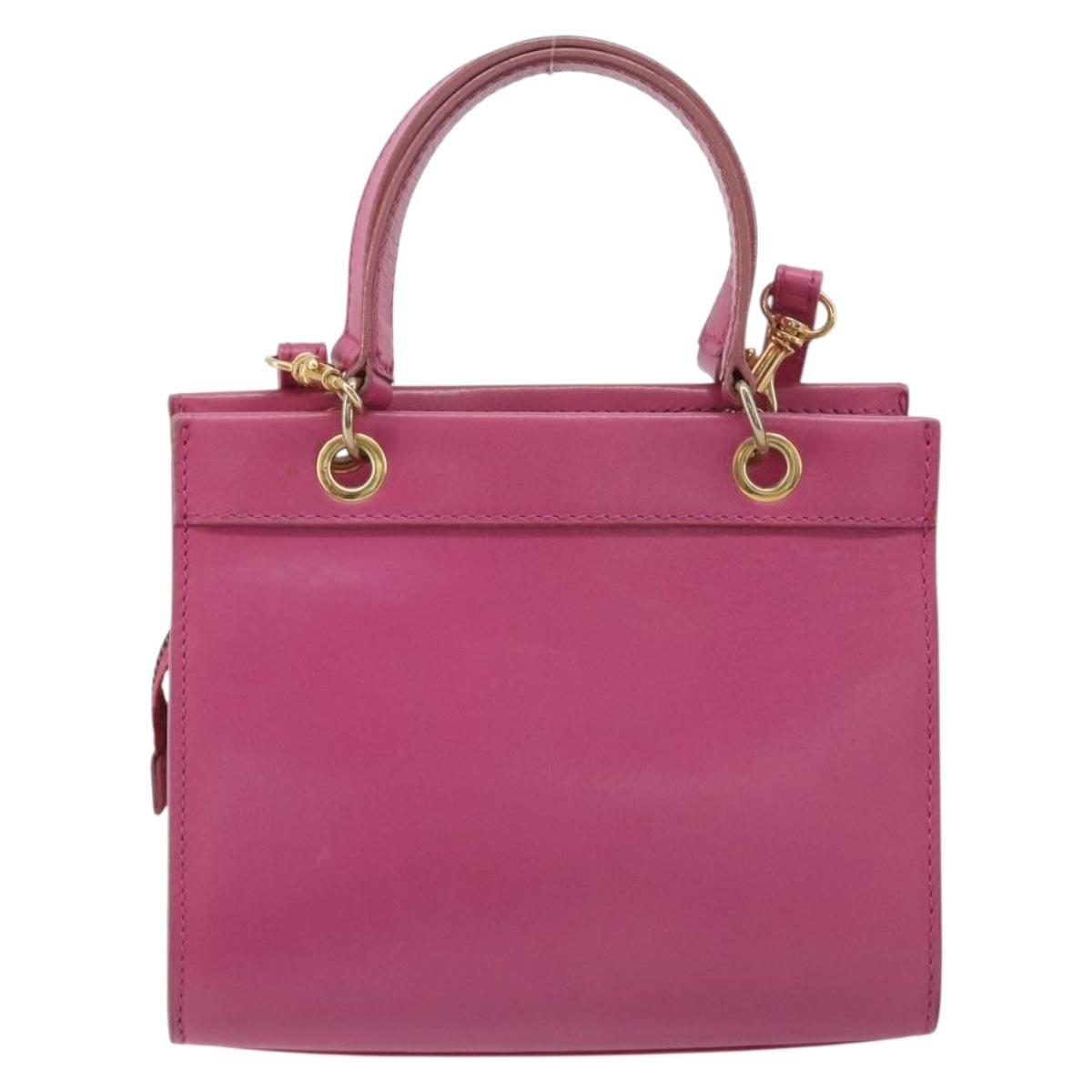 Vintage 90s Celine Raspberry Pink Leather Mini Tote