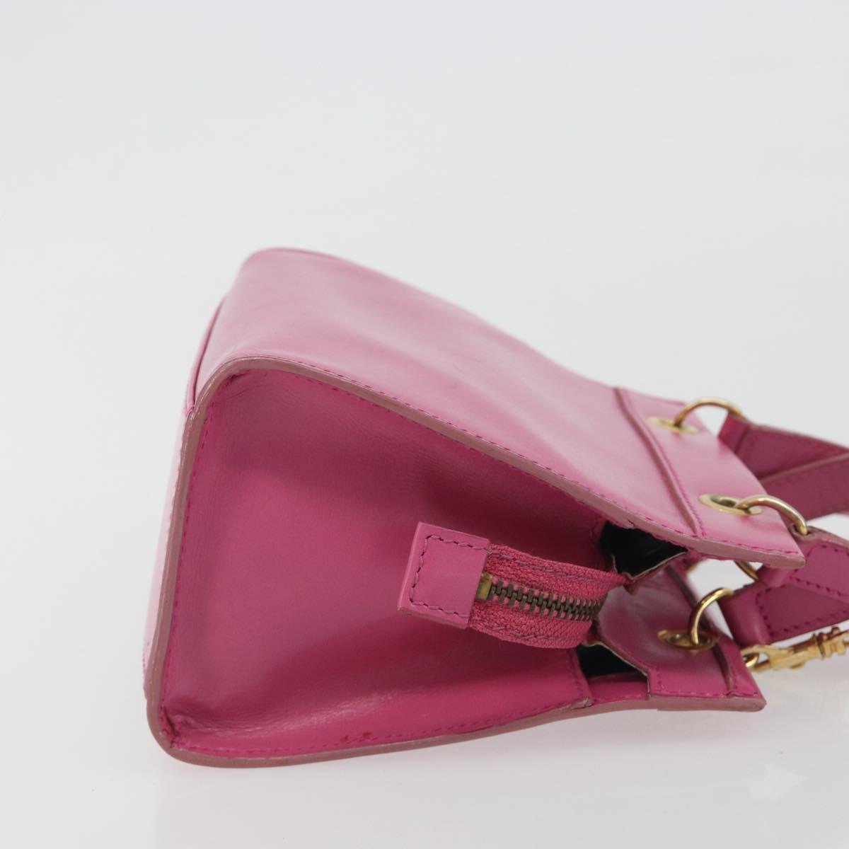 Vintage 90s Celine Raspberry Pink Leather Mini Tote