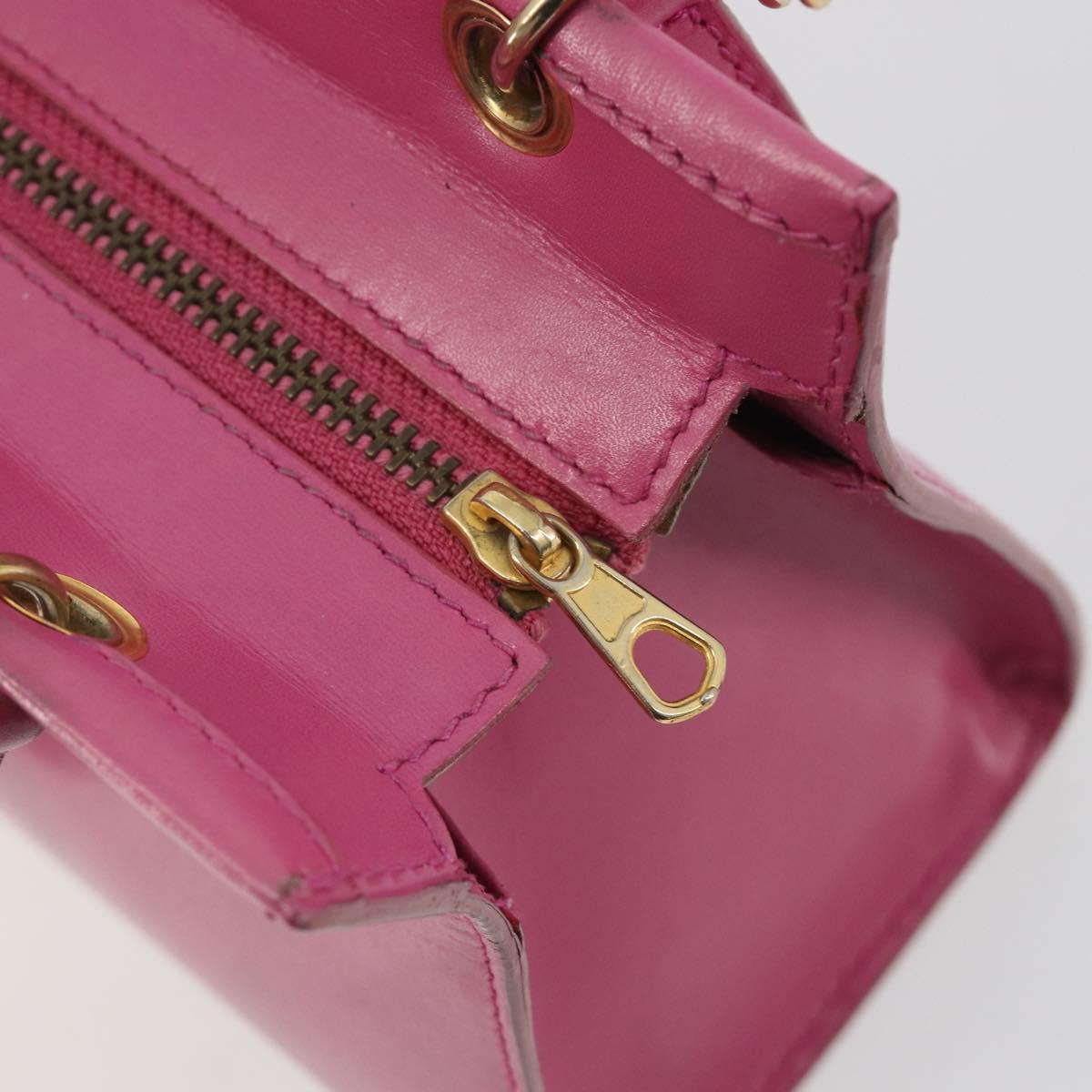 Vintage 90s Celine Raspberry Pink Leather Mini Tote