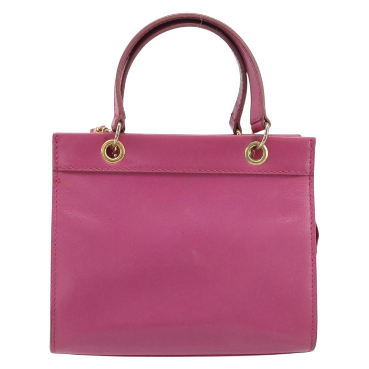 Vintage 90s Celine Raspberry Pink Leather Mini Tote