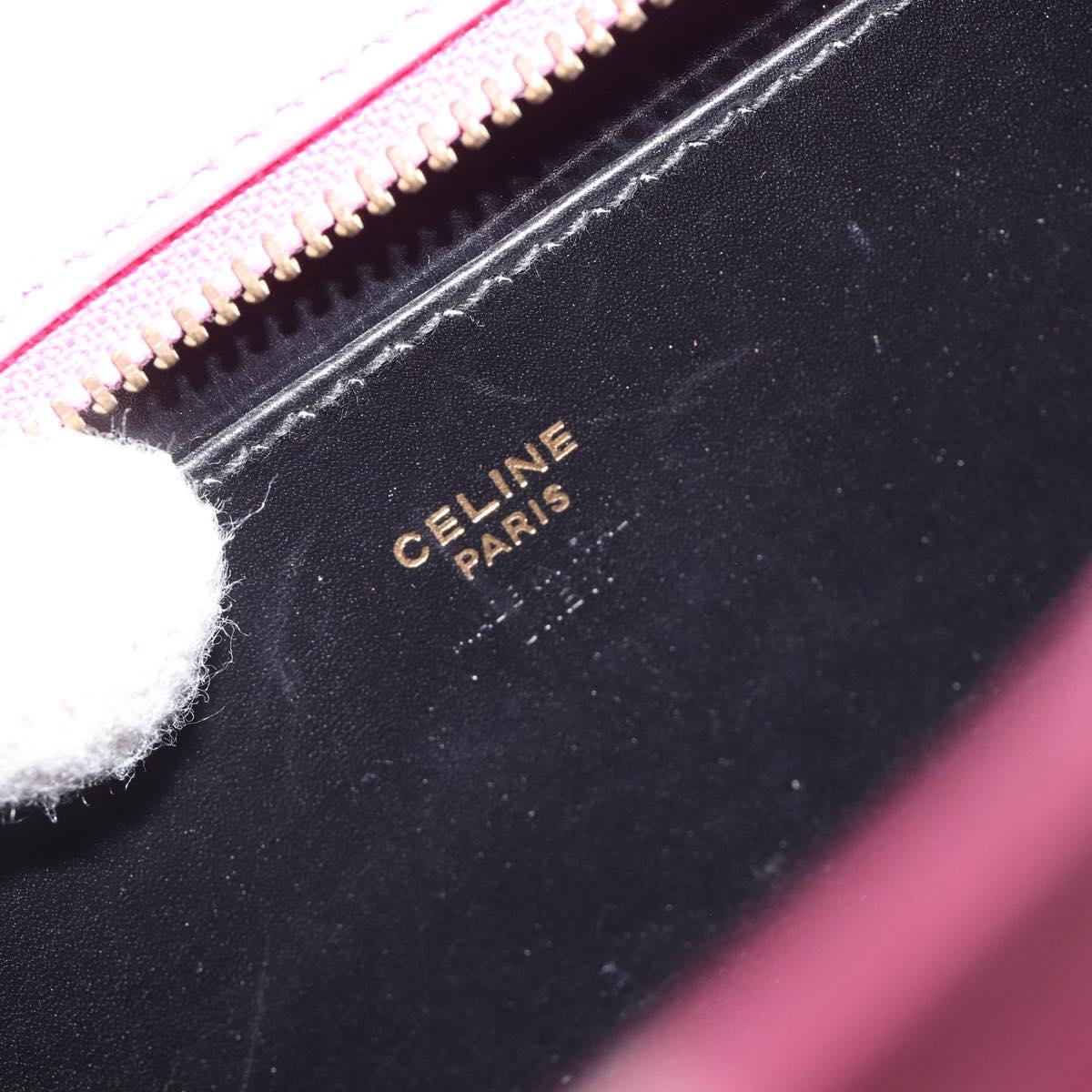 Vintage 90s Celine Raspberry Pink Leather Mini Tote