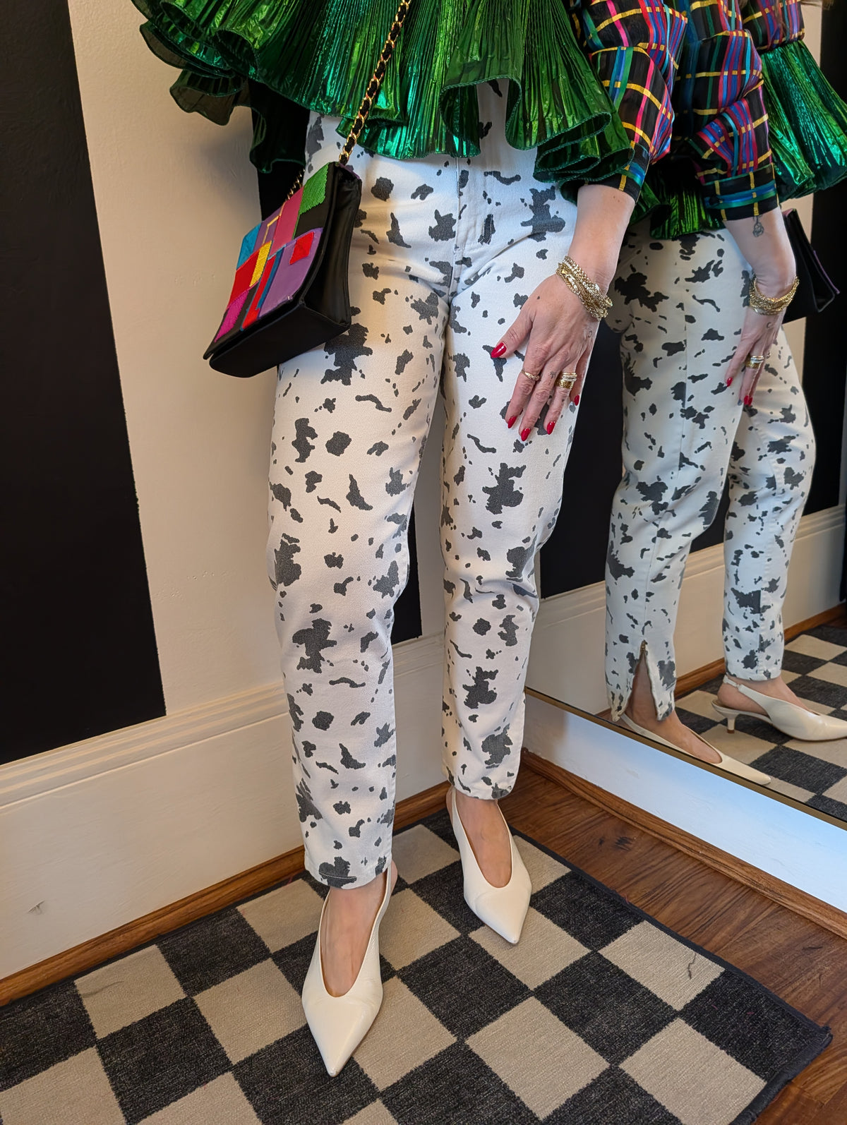 90s Georges Marciano for Guess Cow Print Denim